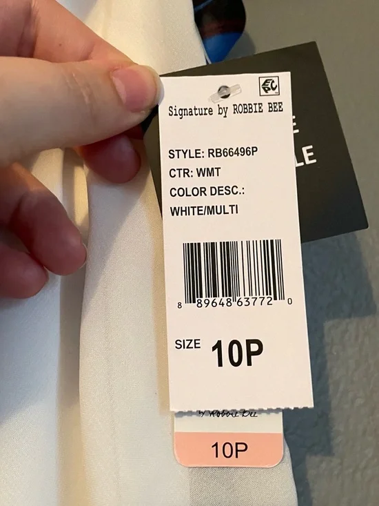 NWT Signature Robbie Bee Womens Sz 10 Petite Neck Tie Tiered Mini Dress Rt $89! - Picture 2 of 12